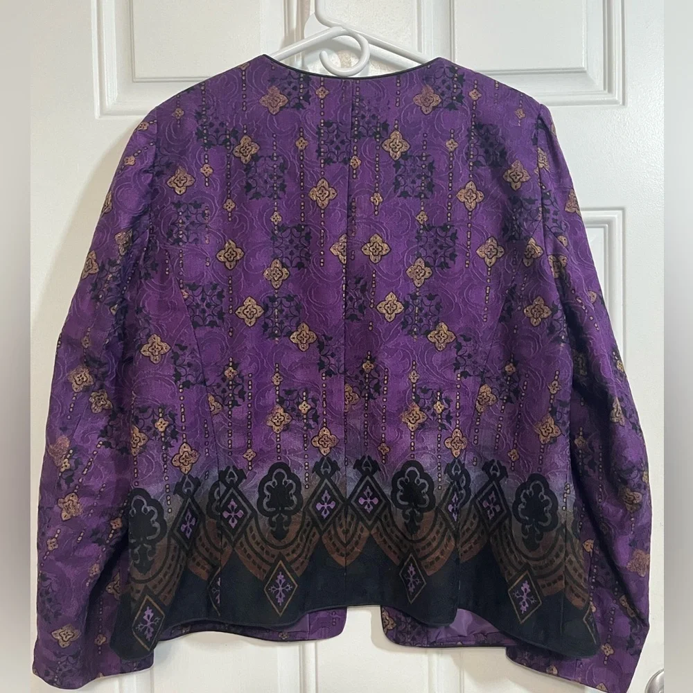 Coldwater Creek Purple Patterned Blazer